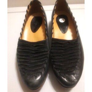Earthics fontana women's size 7.5 black suede  leather loafers slip-ons shoes
